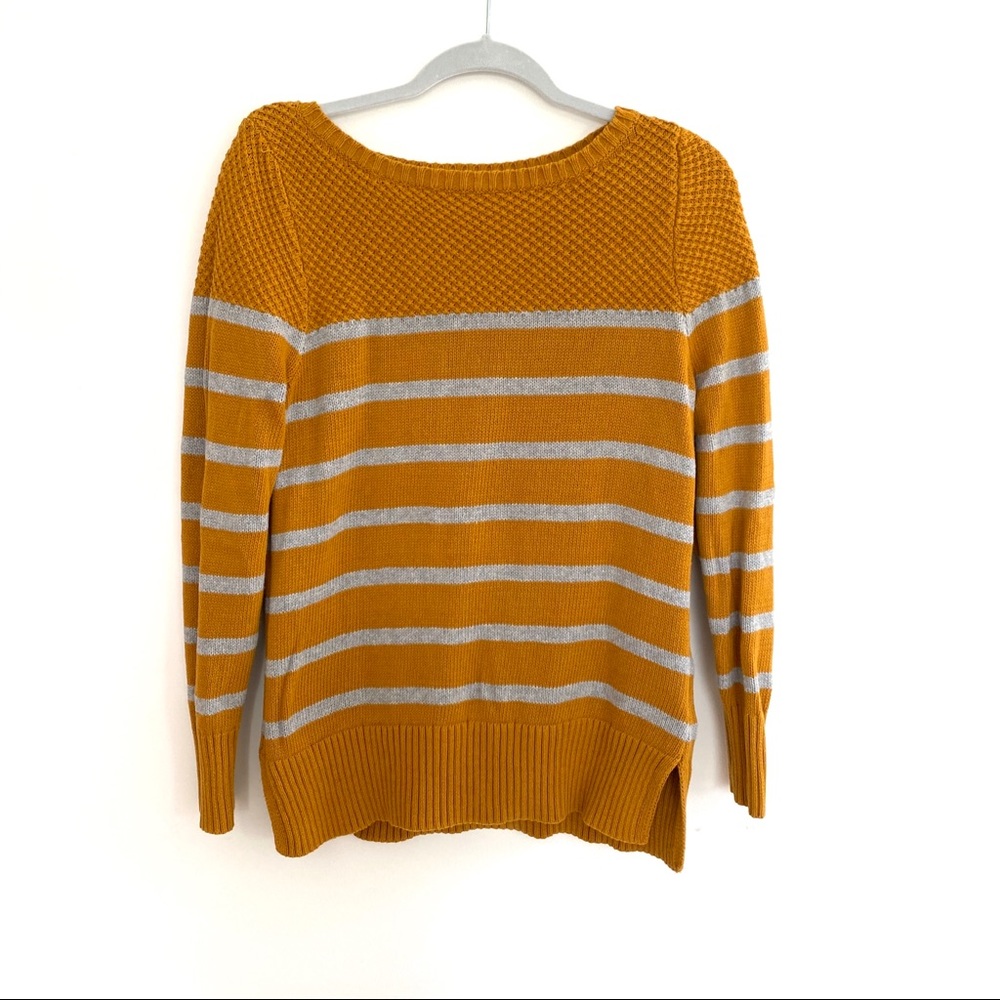 Kenar Mustard Yellow and Grey Sweater Sz Large